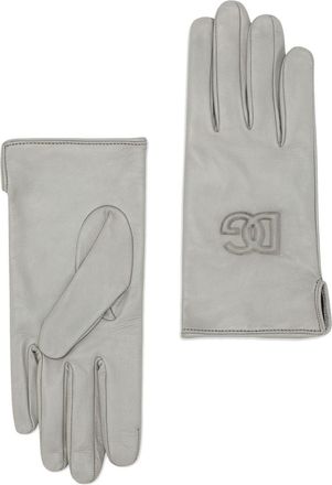 Dolce & Gabbana logo-embossed leather gloves - men - Lambskin/Silk - 8.5 - Grey