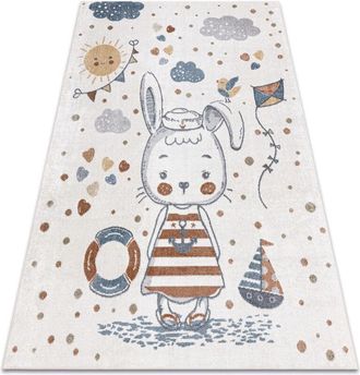 RugsX Rugsx - Alfombra Bono 8441 Conejito Marinero Crema / Azul Multicolour 240x330 Cm