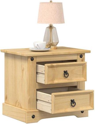 vidaXL Comodino Corona 53x39x50 cm in Legno Massello di Pino - Vidaxl