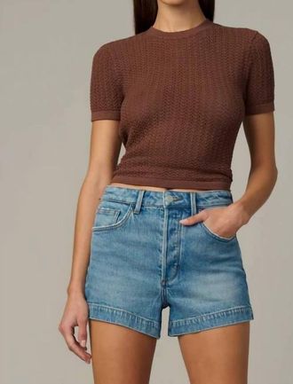 Joe's Crochet Baby Tee In Chocolate