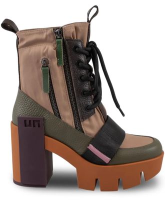 United Nude 100mm Grip Combat Mid platform block-heel boots - women - Calf Leather/Nylon/Microfibre/Thermoplastic Polyurethane (TPU)/Polyurethane