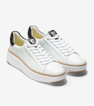 Cole Haan GrandPro Topspin W22707 Sneakers Womens Ivory Leather Shoes RHS9417