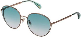 Police SPL834 FOX 1 08FF Womens Sunglasses Gold Size 56