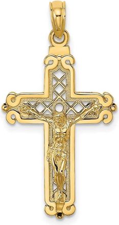 Diamond2Deal 14k Yellow Gold Fancy Crucifix Charm