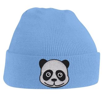 Bang Tidy Clothing Panda Bear Cute Animal Embroidered Beanie Hat Logo Mens - Sky Blue