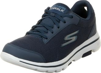 Skechers Mens GO WALK 5 - DEMITASSE Sneaker, Navy Textile/Synthetic/Blue Trim, 10.5 UK medium