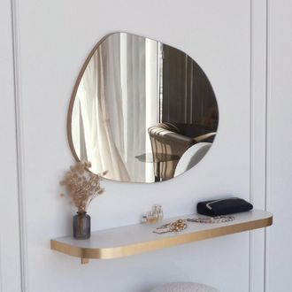 Dmora Espejo Dorno, Forma Ovalada, Tipo De Pared, Color Estructura Transparente, 55x75h Cm Dorado