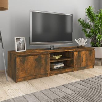 Berkfield Home TV Cabinet Smoked Oak 140x40x35.5 cm Engineered Wood in Brown
