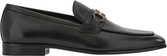 Ferragamo Black Pointed-Toe Minimalist Balty Loafers