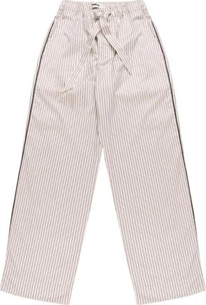 Tekla Gestreept Pyjama Broek - Dames - Straight fit broeken - Wit - S - Katoen - Broeken