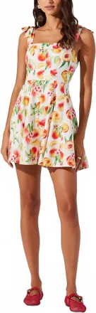 Astr Tinesha Bow Strap Mini Dress In Yellow Peach