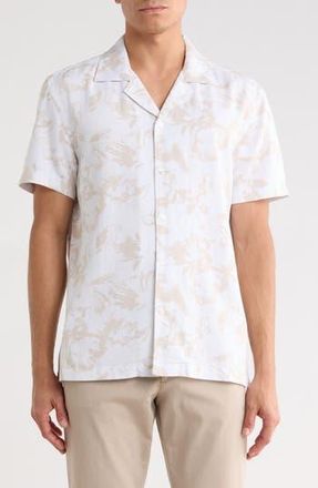 Ted Baker Floral Camp Shirt in Bright White at Nordstrom Rack, Size Xx-Large