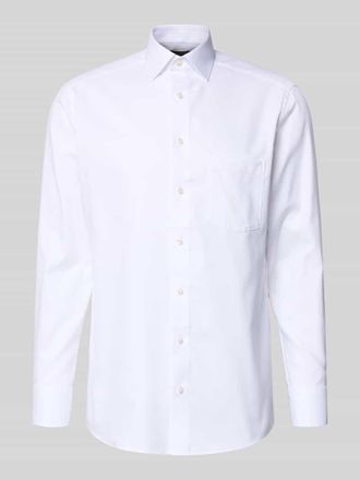 Olymp Regular Fit Business-Hemd mit Strukturmuster und Kentkragen in Weiss, Gr&ouml;&szlig;e 39