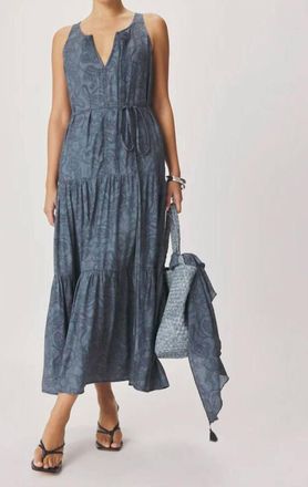 Splendid Iris Flowy Tiered Maxi Dress In Mood Indigo Paisley