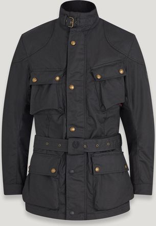Belstaff Trialmaster Motorcycle Jacket Mens Waxed Cotton Black Size 3XL
