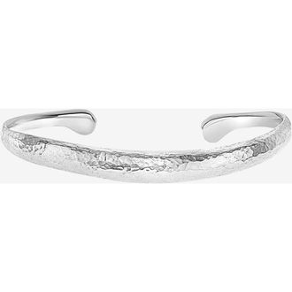 Dower & Hall Mens Hammered Curved Bangle in Sterling Silver at Nordstrom