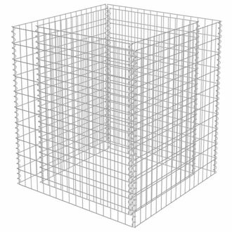 Berkfield Home Durable Gabion Raised Bed Galvanised Steel 90x90x100 cm in Silver | Size: 90 x 90 x 100 cm