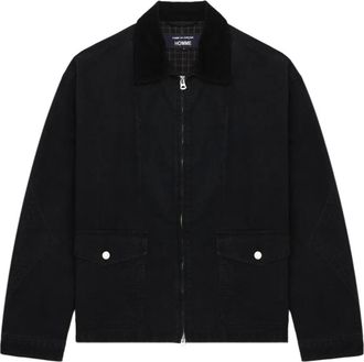 Comme Des Garçons Jack met ribfluwelen kraag - Zwart