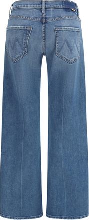 Mother Womens Mid Rise Lasso Sneak Jeans Get 2 Bird Stoned Cotton; Elastane