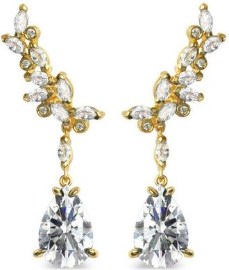 Lark & Berry Orecchini Veto Raindrop in oro giallo 14kt con diamanti