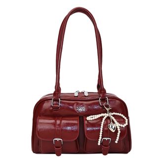 Generic PU Leather Versatile Shoulder Bags Multi-Pocket Handbag for Women Travel(Red) (Red)