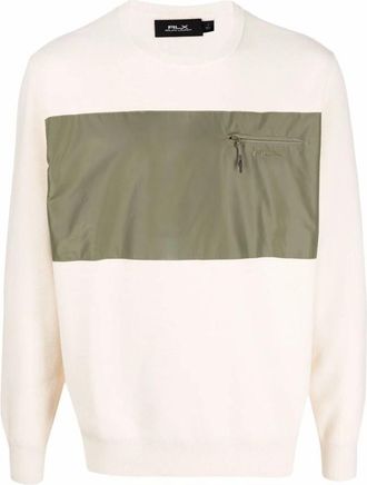Ralph Lauren Lange Mouwen-Volledige Ritssluiting - Heren - Ronde hals truien - Beige - XL - Polyester - Truien & Vesten