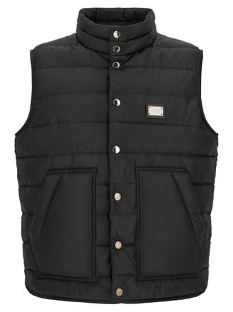 Dolce & Gabbana Black Quilted Logo Jacket