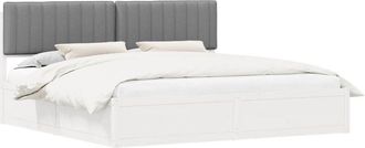 vidaXL Bed Frame with Upholstered Headboard Light Grey 200 x 200 cm vidaXL