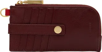 Hammitt 210 East Leather Card Case in Cherrywood/gold at Nordstrom