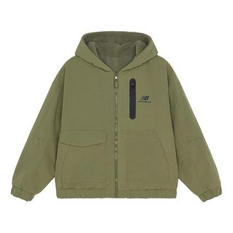 New Balance (WMNS) New Balance Sports Hooded Jacket Military Green AWJ13319-OLG
