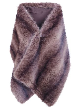 DRHOPE Coat Brown Fur Cape Stole