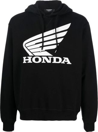 Dsquared2 Hoodies & sweatvesten, Heren, Zwart, M, Katoen, Honda Cool Hoodie