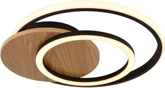 Globo Lighting L&aacute;mpara De Techo Led Semiempotrada Integrada Con Aspecto De Madera Oscura, 3 Led, 3000 K