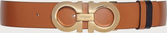 Ferragamo Women Reversible and adjustable Gancini belt Brown