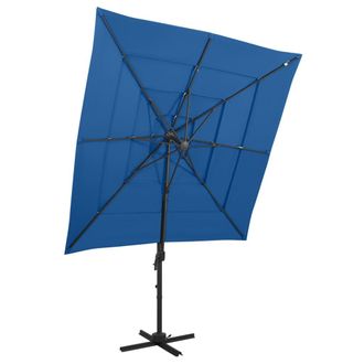 vidaXL Vidaxl - Sombrilla Jard&iacute;n 4 Niveles Palo Aluminio Azul Celeste 250x250cm