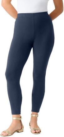 Roaman's Plus Size Essential Stretch Ankle Length Pull On Legging in Navy at Nordstrom, Size Medium