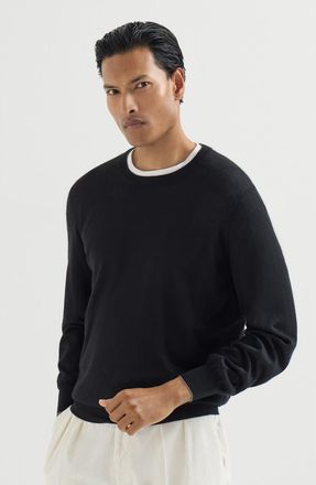 Brunello Cucinelli Cashmere and silk lightweight sweater in Black at Nordstrom, Size 50