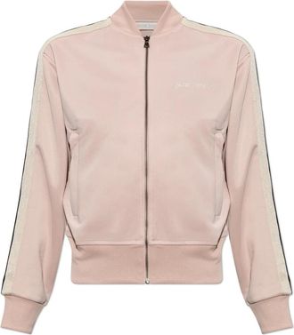 Palm Angels Sweatshirt met geborduurd logo - Dames - Vesten met rits - Roze - L - Polyester - Hoodies & sweatvesten