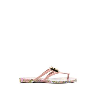 Dolce & Gabbana Flip Flops, female, Pink, Size: 11 US Logo Floral Print Flip-Flops