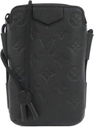 Louis Vuitton Black Leather Pouch Shoulder Bag (Pre-Owned)