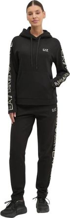 Emporio Armani Logo Trainingspak in Jersey met Hoodie en Jogger Broek - Dames - Trainingspakken - Zwart - XS - Tweed - Fitness