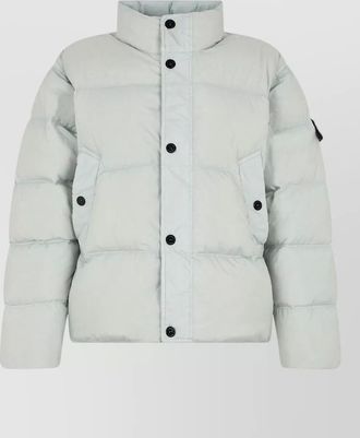 Stone Island padded bomber jacket logo high collar