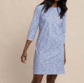 Southern Tide Liera That Floral Fling Perf Mini Dress In Cornet Blue