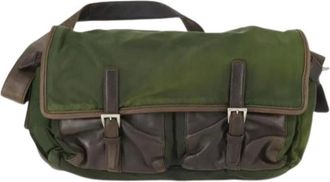 Prada Pre-owned Cross Body Bags, unisex, Green, Size: ONE SIZE Pre-owned Nylon Cross Body Bag