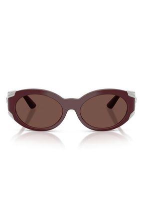 Versace 55mm Oval Sunglasses in Dark Red /Black Chocolate at Nordstrom