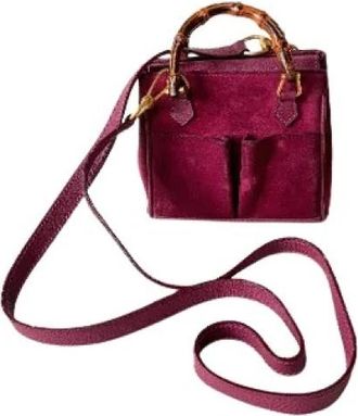 Gucci Pre-owned Vintage Mini Bamboo - Dames - Vintage Mini Tas - Roze - ONE Size - Leer - Vintage