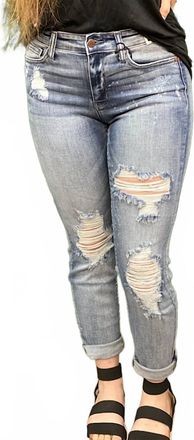Judy Blue Destroyed Boyfriend Jean In Bleach Splatter