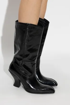 Diesel Heeled Boots D-LUFFY-75-TUBE, Womens, Black