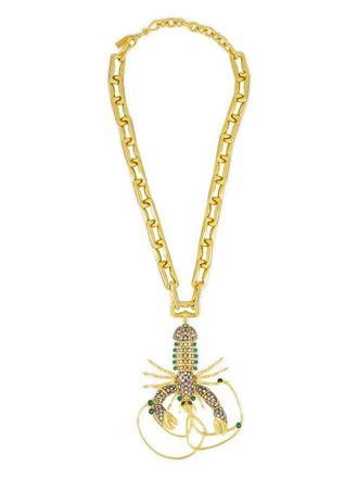 Begum Khan Piazza lobster-pendant chain necklace - women - 24K Gold Plated Bronze/24K Gold Plated Silver/Crystal - One Size