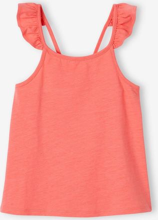 Vertbaudet M&auml;dchen Top mit Volanttr&auml;gern BASIC Oeko-Tex koralle